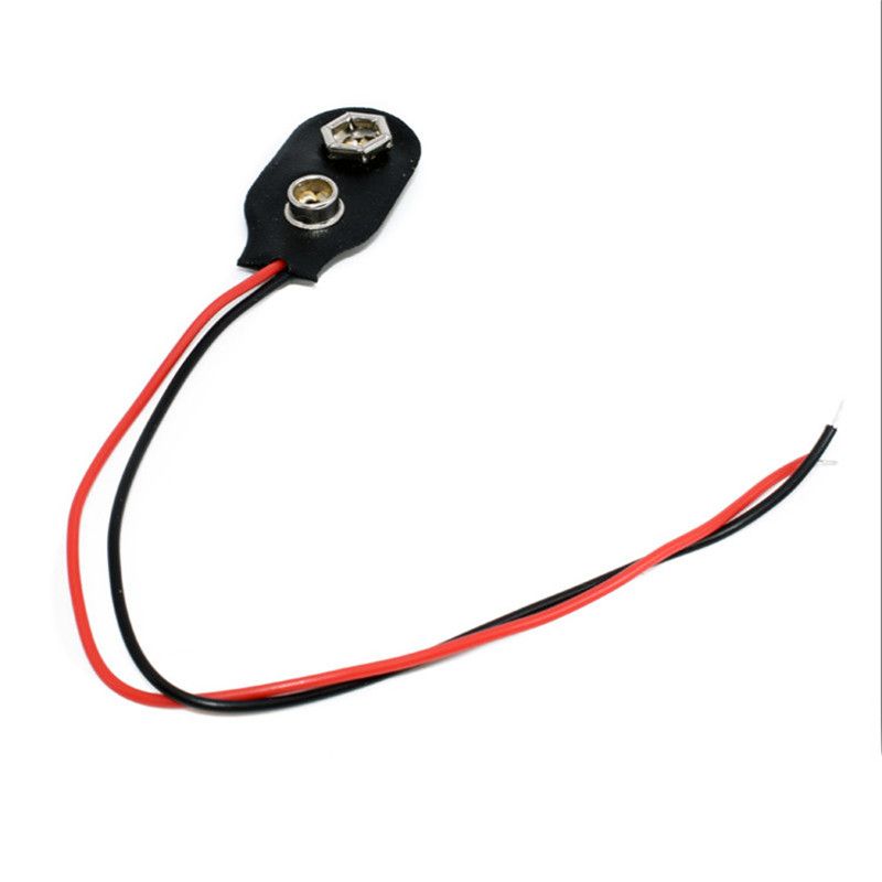 10Pcs 15cm Black Red Cable Connection 9V Clips Connector