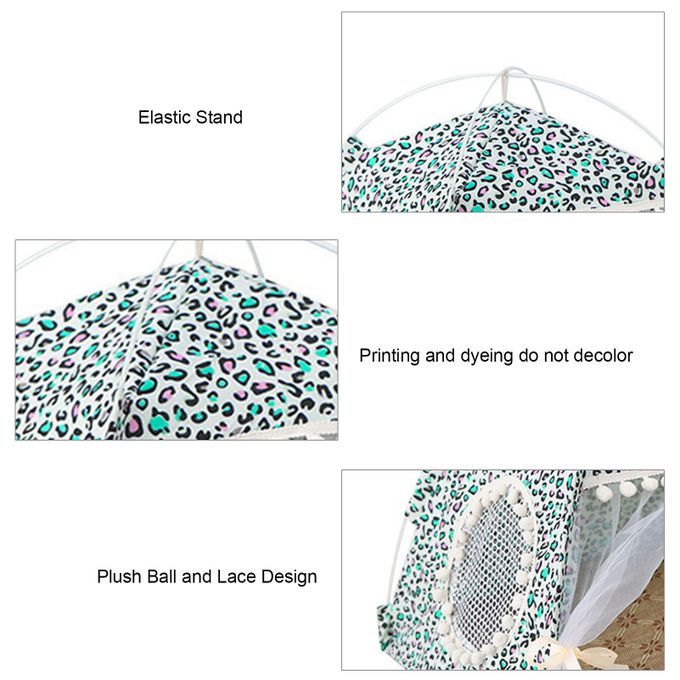 Foldable Pet Tent Washable Pet House Elegant Puppy Kennel