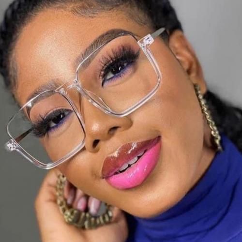 Classic Clear Frame Glass - For Ladies Black Hard Case