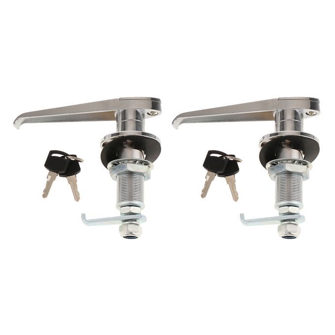 Silver Cabinet Door Handle Lock L With 2 Keys For Truck Toolbox