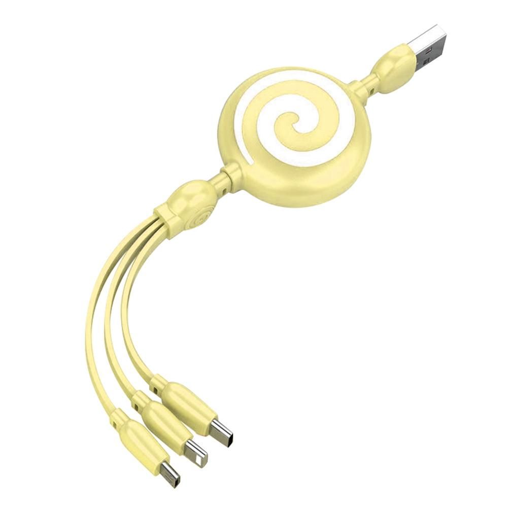 3 in 1 USB Charge Cable for iPhone 12 Mini USB Type C Cable