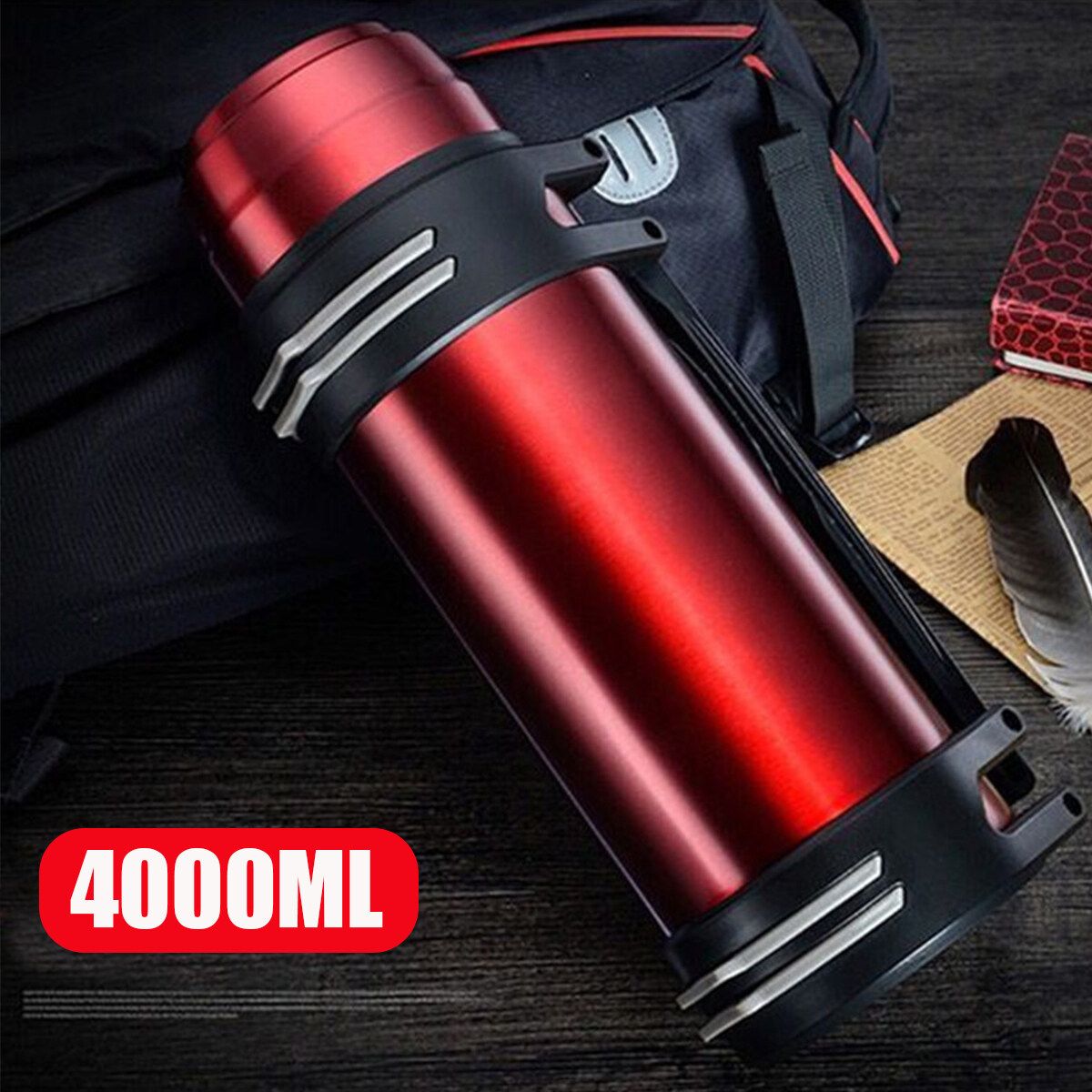 3/4/5L Stainless Steel Large Travel Climb Thermal Vacuum Insulated Flask Bottle Red 4000ml