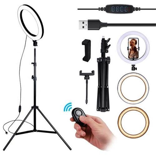 10"inches Make-up Ring Light Tripod Stand & Bluetooth Remote