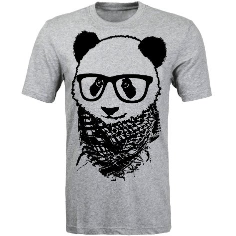 Chrysolite Designs Panda Things Print T-Shirt - Grey