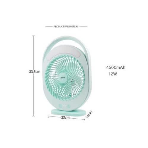 Rechargeable Table Fan With Led Light