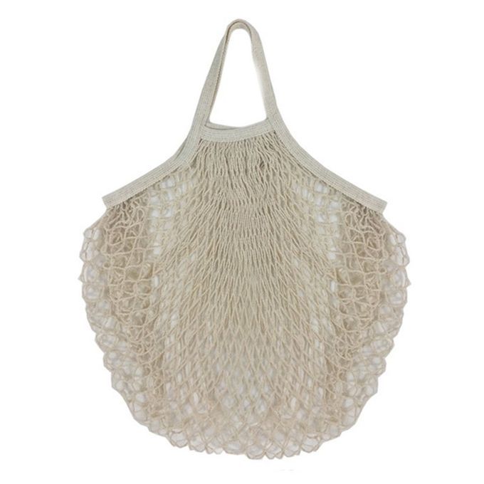 Reusable Sho Ing Bags Portable Mesh Bag Fruit And Vegetable Mesh Bag-white-short Handle