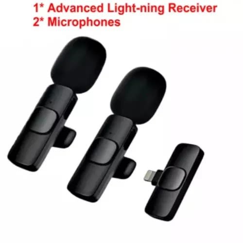K9 - Wireless Dual Microphone For iPhone - 2 Microphones And 1 iPhone - Wireless Receiver