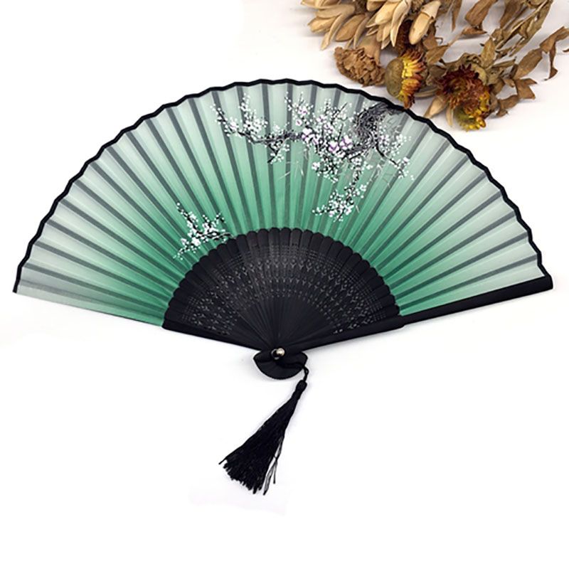 Hand Folding Carved Party Supplies Spun Fan Fan Vintage 1pcs Hand Event Hollow Printing Silk Flower Chinese