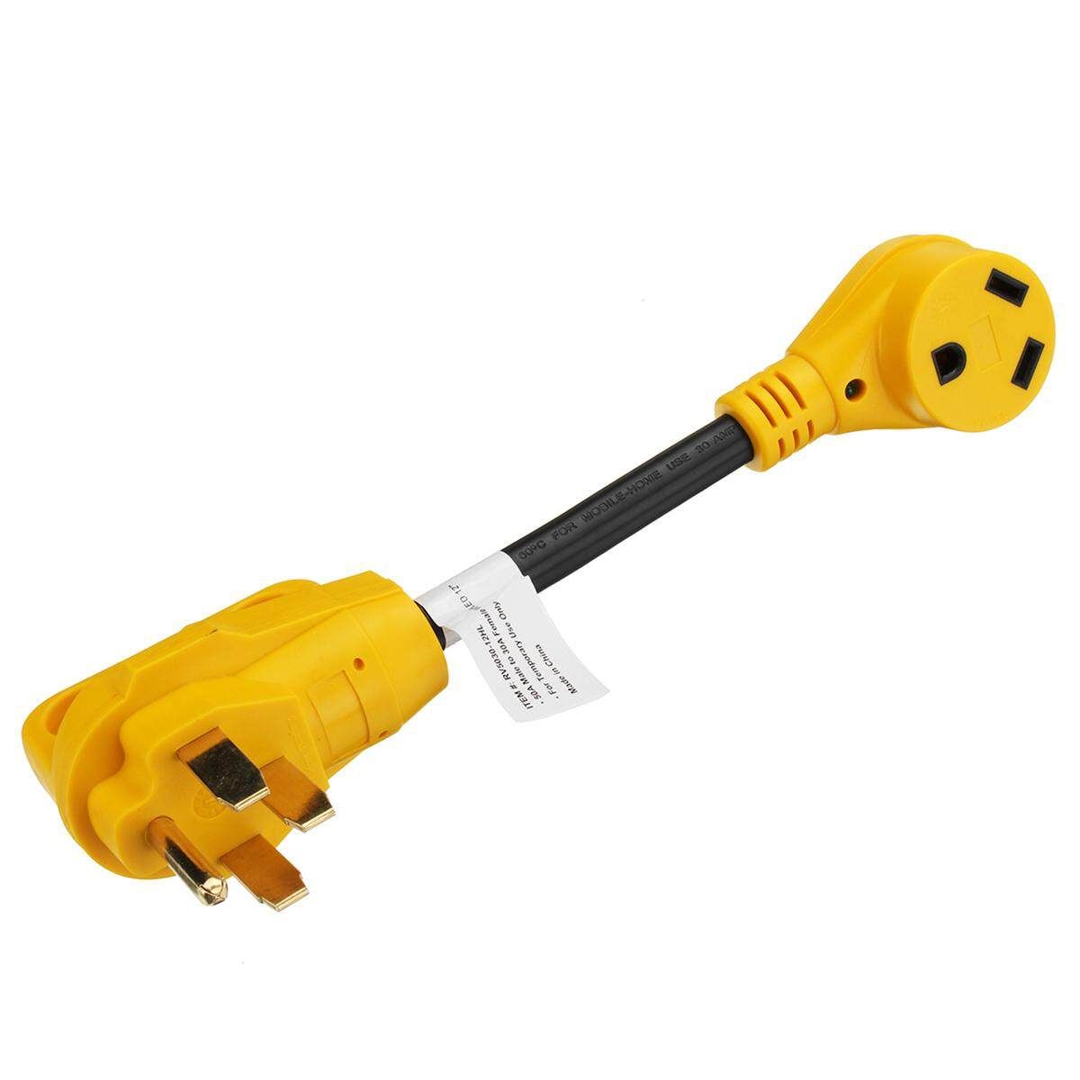 50 Amp Male To 30 Amp Female Dogbone Adapter RV Electrical Converter Cord Cable