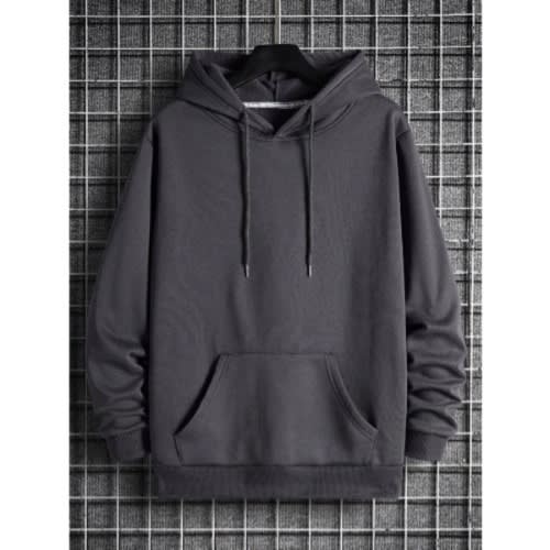 Drawstring Kangaroo Pocket Drop Shoulder Hoodie