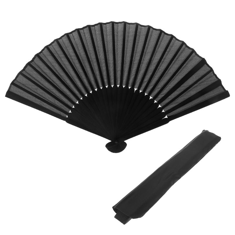Hand Favor Fans Wedding Style Black Set Fan Dance Chinese 1 Vintage Folding Party