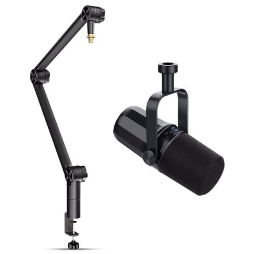 Professional Podcast Microphone XLR/US Built-in Monitoring with XLR & USB Cable and Microphone Stand