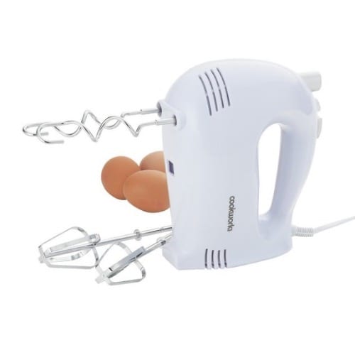 Electric Hand Mixer With Storage / Beaters And Dough Hooks - 6 Speed Settings - 200W