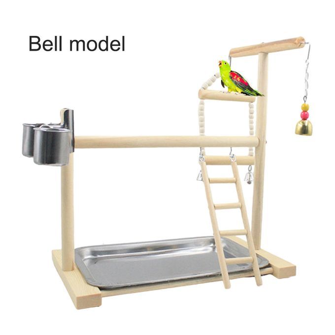 Parrot Play Stand Wooden Cockatiel Playground Bird Perches Gym B
