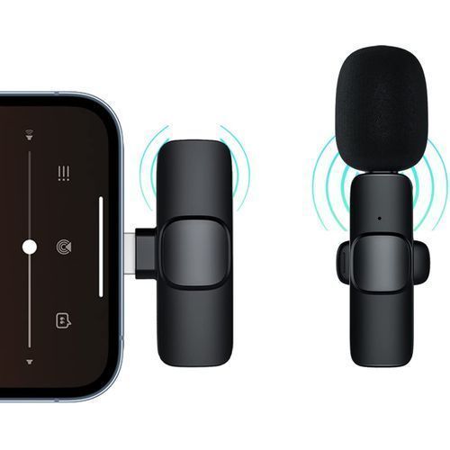 Genuine K8 Comes With Both Type C And IPhone Plug&Play K8 Wireless Lavalier Microphone For IPhone, IPad, Type C Lapel Clip-on Mini Wireless Mic For TikTok Vlog YouTube, Facebook Live Stream, Auto-syncs Microphone (NO APP Or Bluetooth)