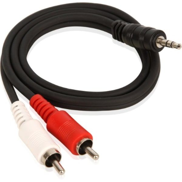 Black Long Audio Cable Mini Jack 3.5mm 2X RCA Male 5m