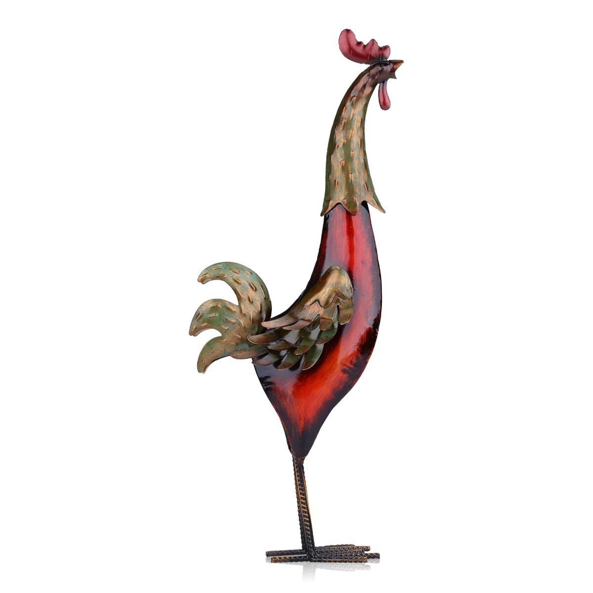 TOOARTS Metal sculpture  Multicolor iron rooster  Home furnishing articles  Crafts