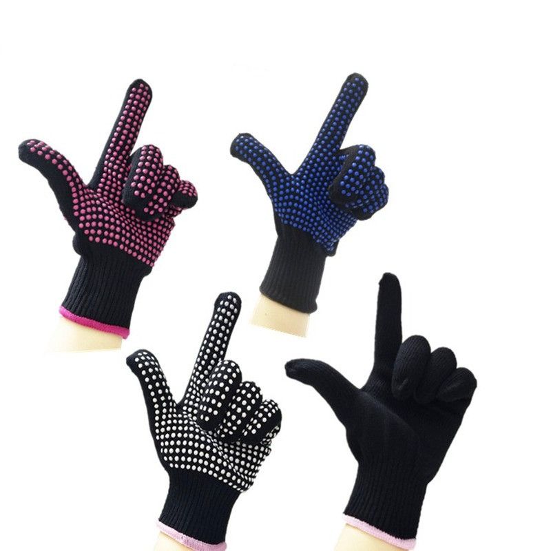 1Pair Hair Straightener Perm Curling Hairdressing Heat Resistant Finger Glove