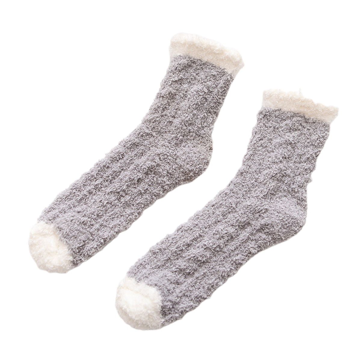 Autumn And Winter Solid Color Coral Fleece Sleeping Socks