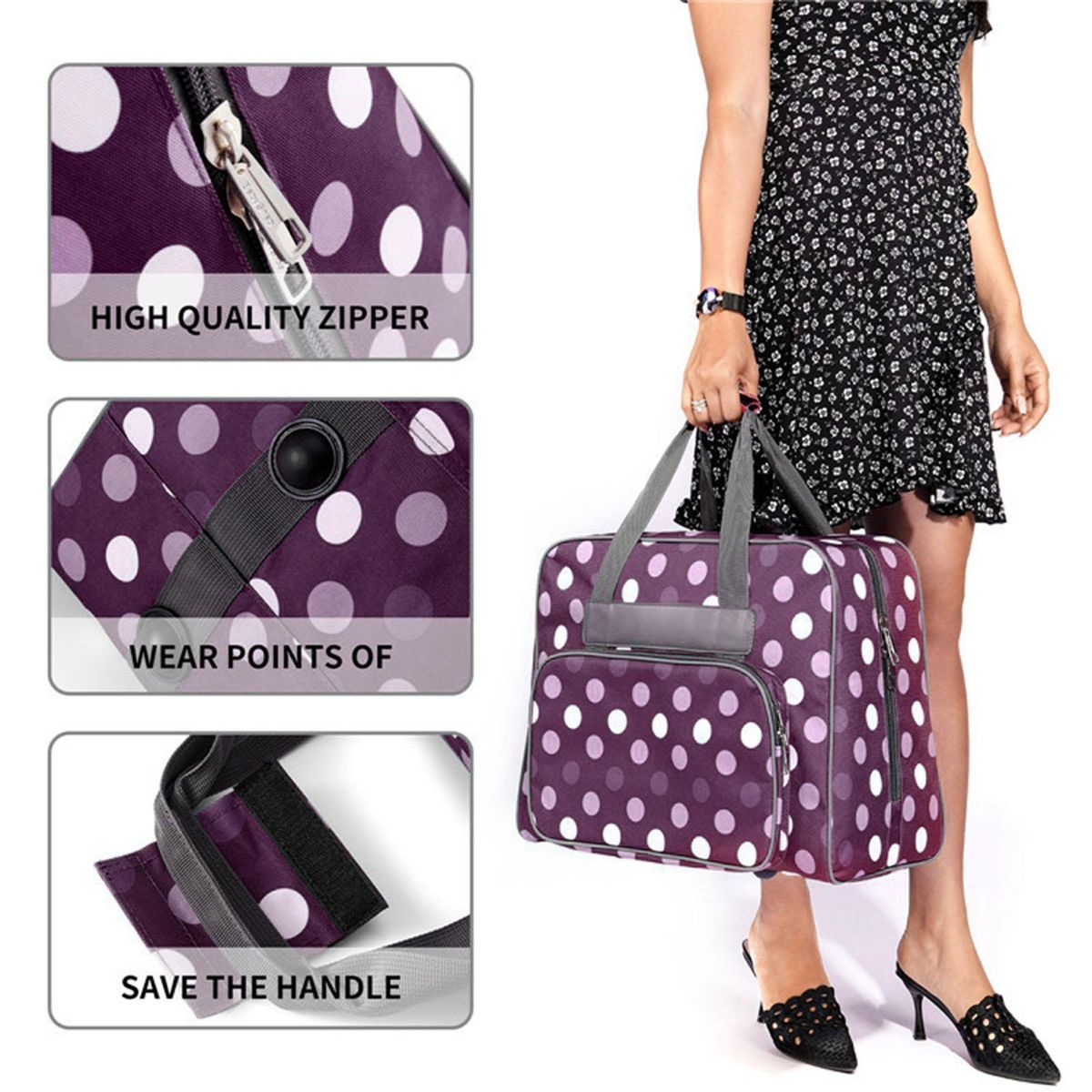 Sewing Machine Storage Tote Bag Foldable Sewing Machine Carrying Case