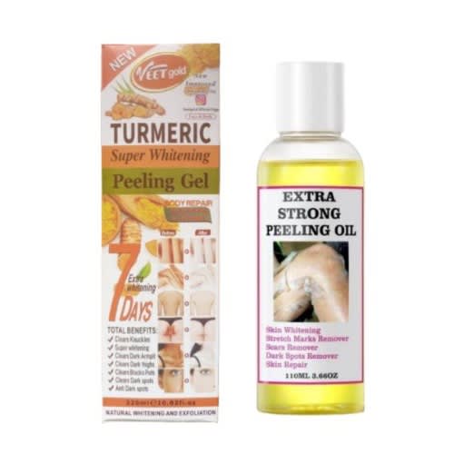 Turmeric Super Whitening Peeling Gel 320ml And Extra Strong Peeling Oil 110ml