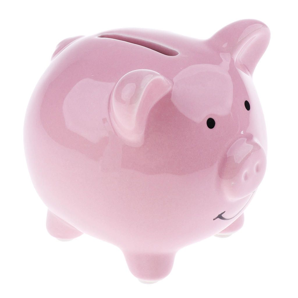 Kids Piggy Bank Money Box Saving Coins Cash Fun Gift Small-Pink