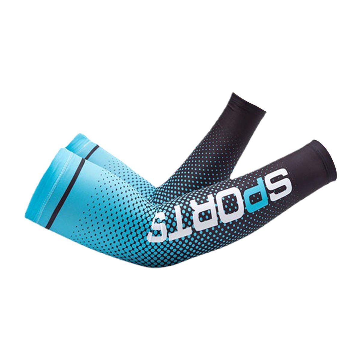 Cooling Arm Sleeves Sun Protection Men Women For Football Light Blue