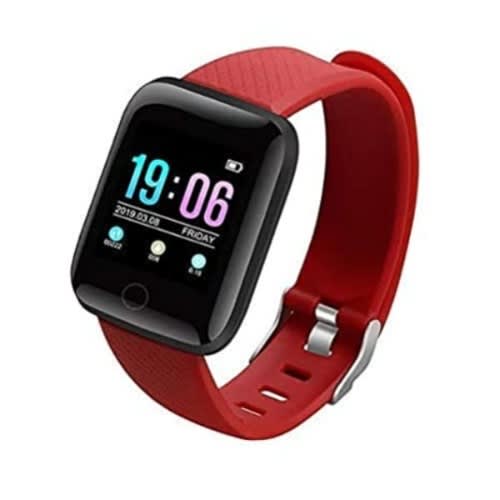 Smart Watch With Heart Rate Monitor - Red