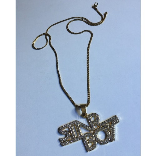 Luxury Iced Stone Men's Necklace N Pendant