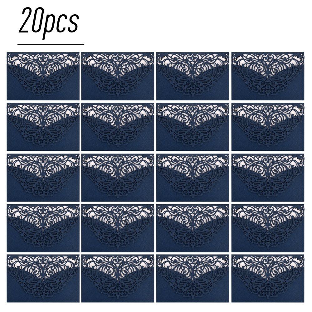 20Pcs Pearl Paper Invitation Cards Invitation Holders For