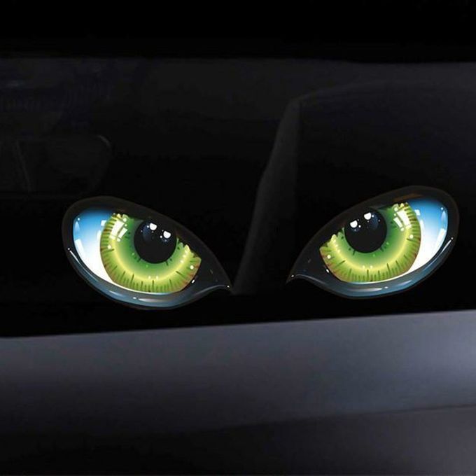 MT 3D Stereo Reflective Cat Eyes Car Sticker Adhesive Rearview Mirror Decal