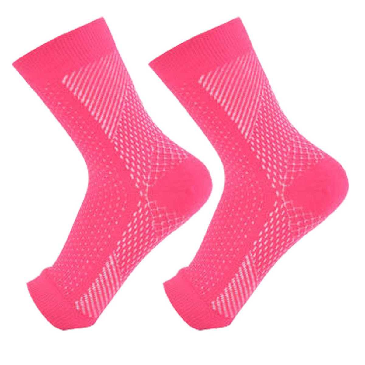Cycling Socks Performance Toeless Compression Socks for Fitness Rose Red