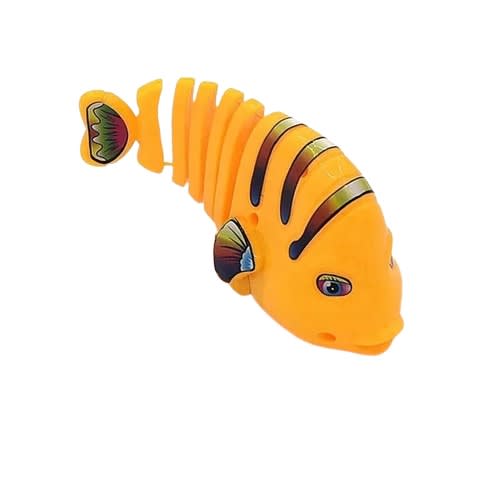 TD Clockwork Swing Fish Cat Dog Toy - Yellow