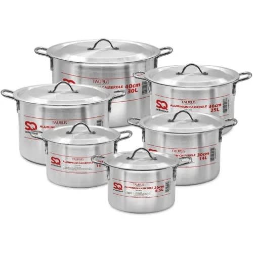 Taurus Aluminum Casserole Set With Lids - 6pcs - 26-40cm