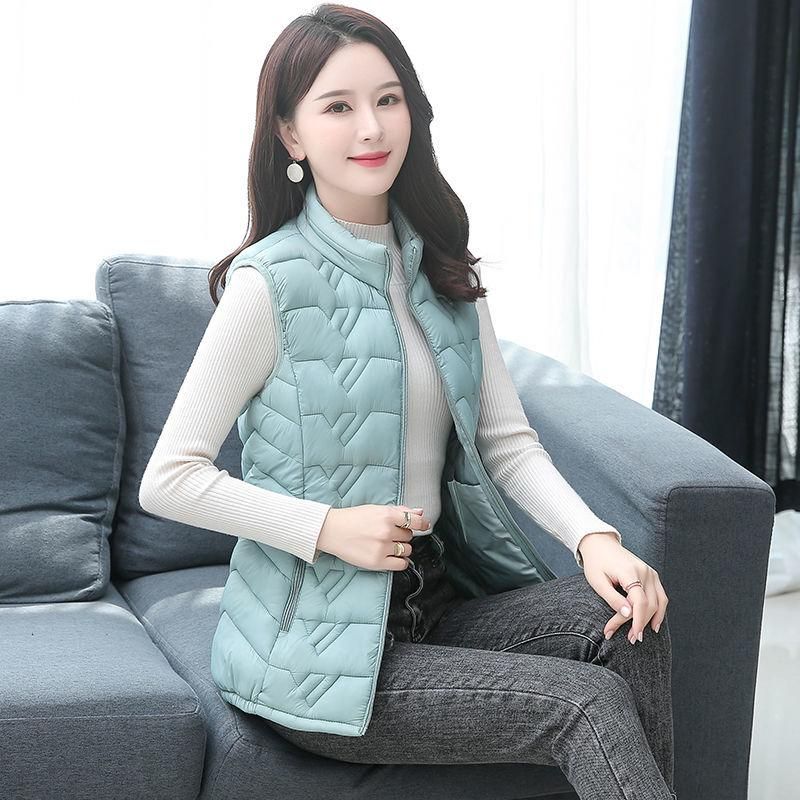 Short sleeveless cotton vest, cotton padded jacket, large size, for autumn and winter