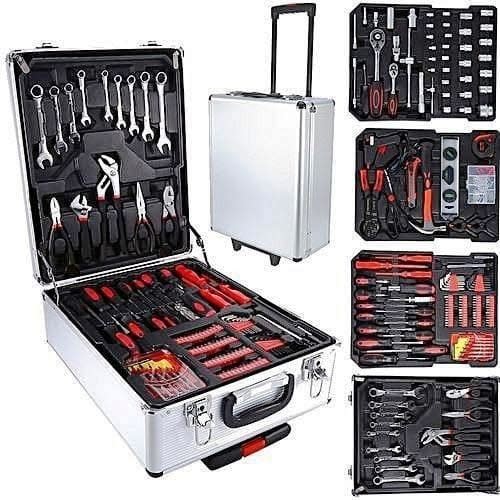 Mechanics Tool Kit  + Wrenches Socket With Aluminium Luggage Tool Box - 187 Pieces
