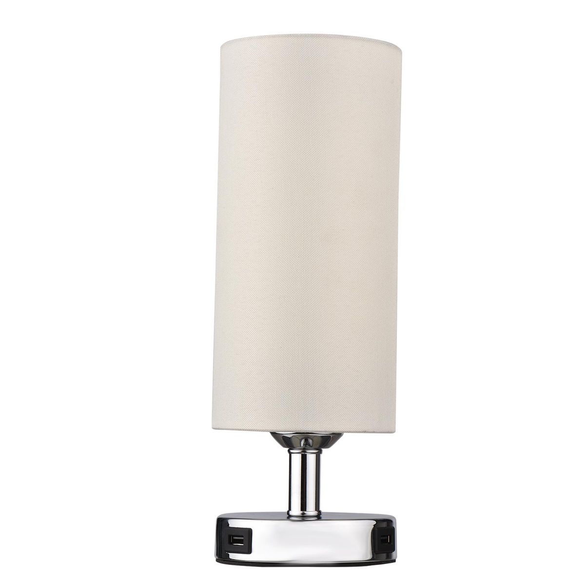 Touch Control Table Lamp Bedside Desk Lamp with E27 LED Bulb Warm White Light Modern Tabletop Lamp 2 USB Ports for Bedroom Living Room