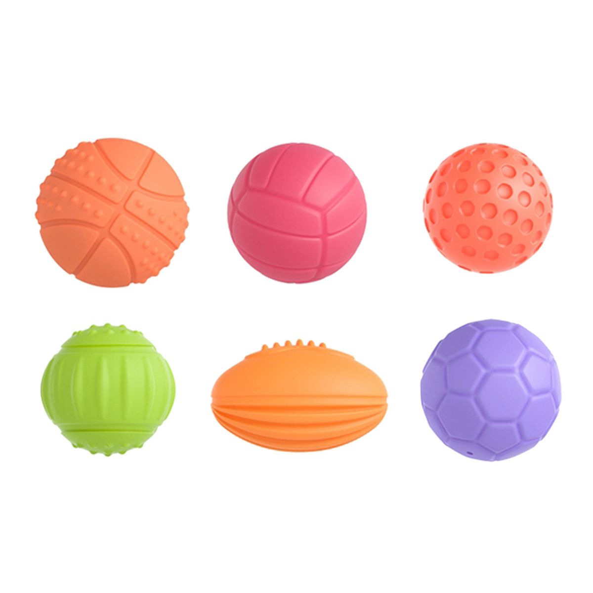 6x Baby Textured Multi Sensory  Ball Set BPA Free Style1