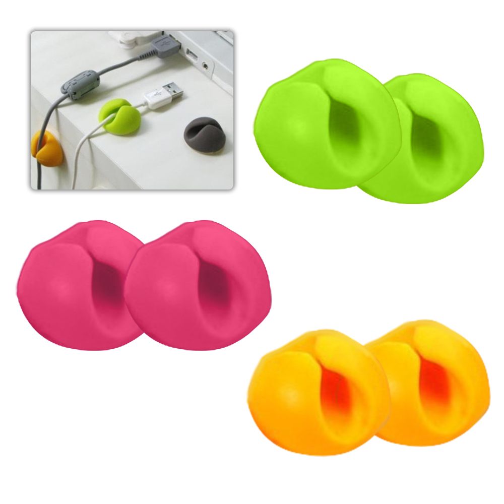 6 Pcs Desk Cable Wire Clips With Strong Adhesive Tape Wire
