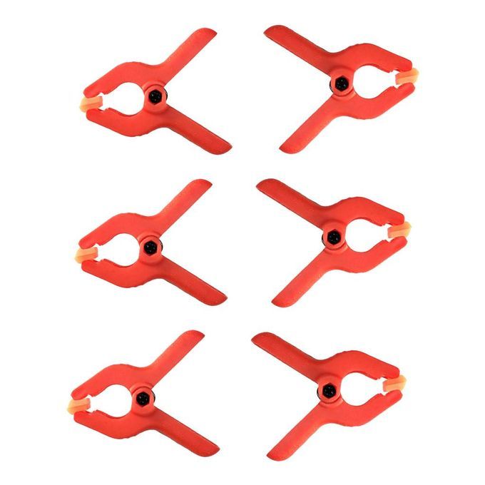 6 PCS Nylon Spring Clamps Set For Photography Backdrop Support Red