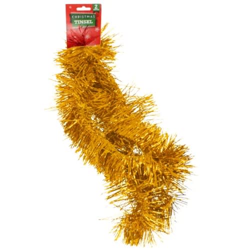 Christmas Tinsel - 2m -Gold