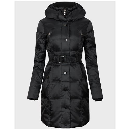 Ladies Down Quilted Belted Coat