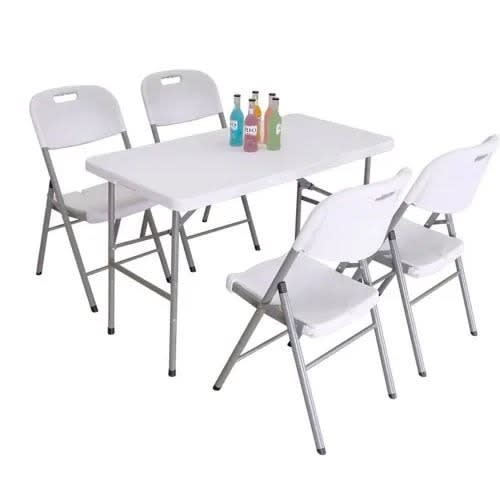 Folding Table & 4 Chairs - 5ft