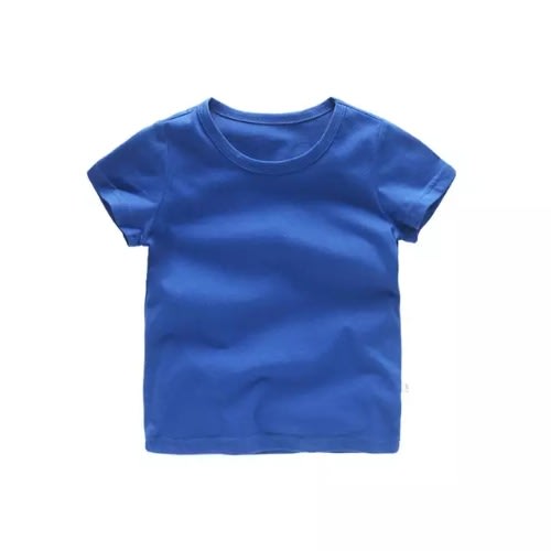 Children's Unisex Cotton Short Sleeve Round Neck Polo - Blue