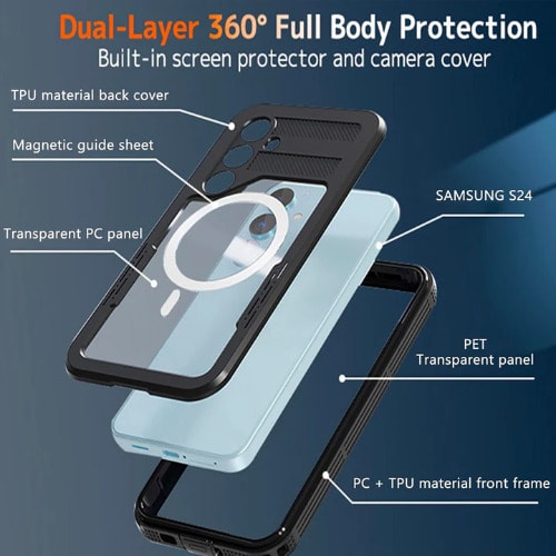 Ip68 Waterproof Case For Samsung Galaxy S24
