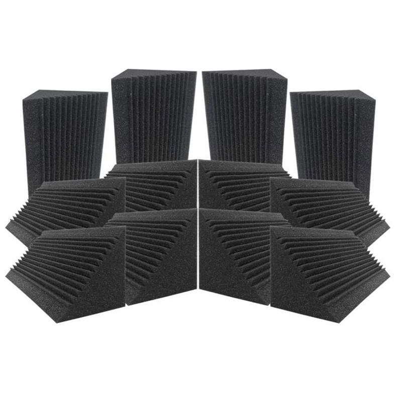 12 Pcs Sound-Absorbing Foam Board,Bass Trap Wedge-Shape