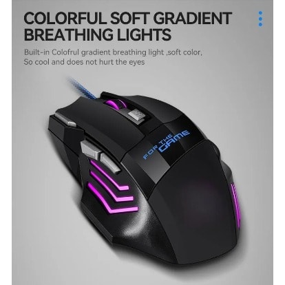 Hyperspeed USB Gaming Mouse RGB Backlit - Ergonomic 7D Esports Wired Mouse For LaptopPC