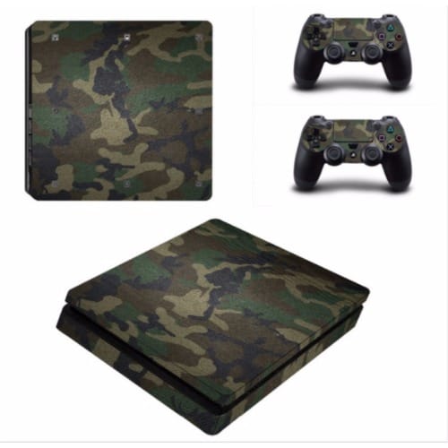 Camouflage Vinyl Skin Sticker For PS4 Slim Console + 2Pcs Sticker