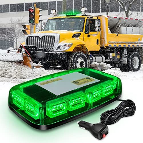 Nilight 12 Roof Top Strobe Lights 48LED Green Hazard Light E