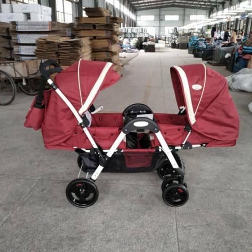 Twins Baby Stroller-  Wine/red